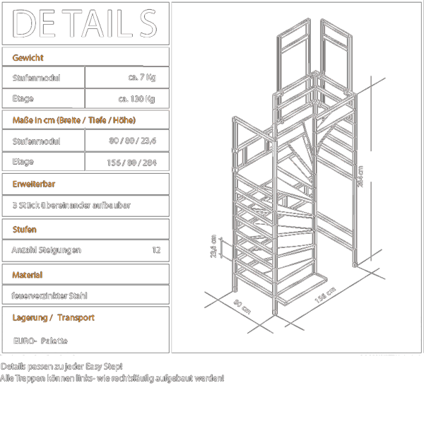 Bautreppe easy-step Spezifikationen
