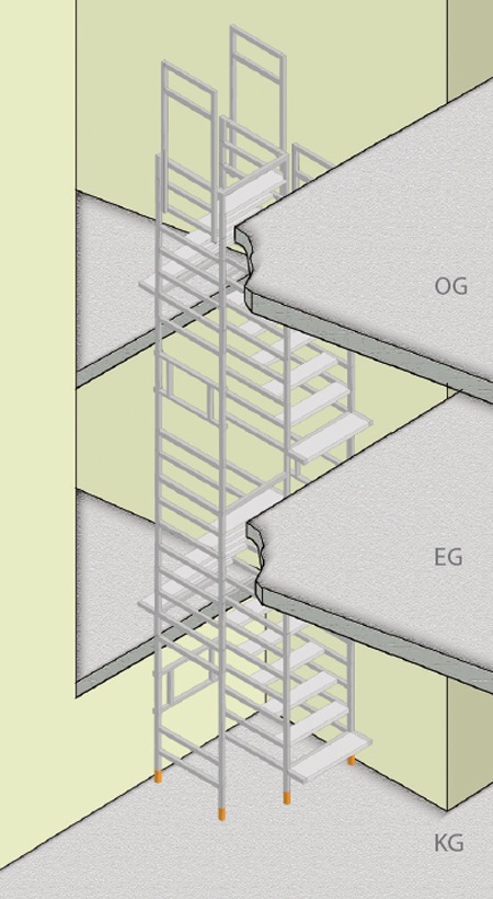 Bautreppe splittlevel